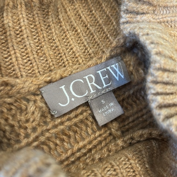 J Crew Cable Knit Sweater Mini Lambswool Dress in Tan Regency Small - Picture 6 of 15